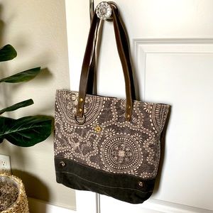 Myra Bag Womens Tote Bag Canvas Leather